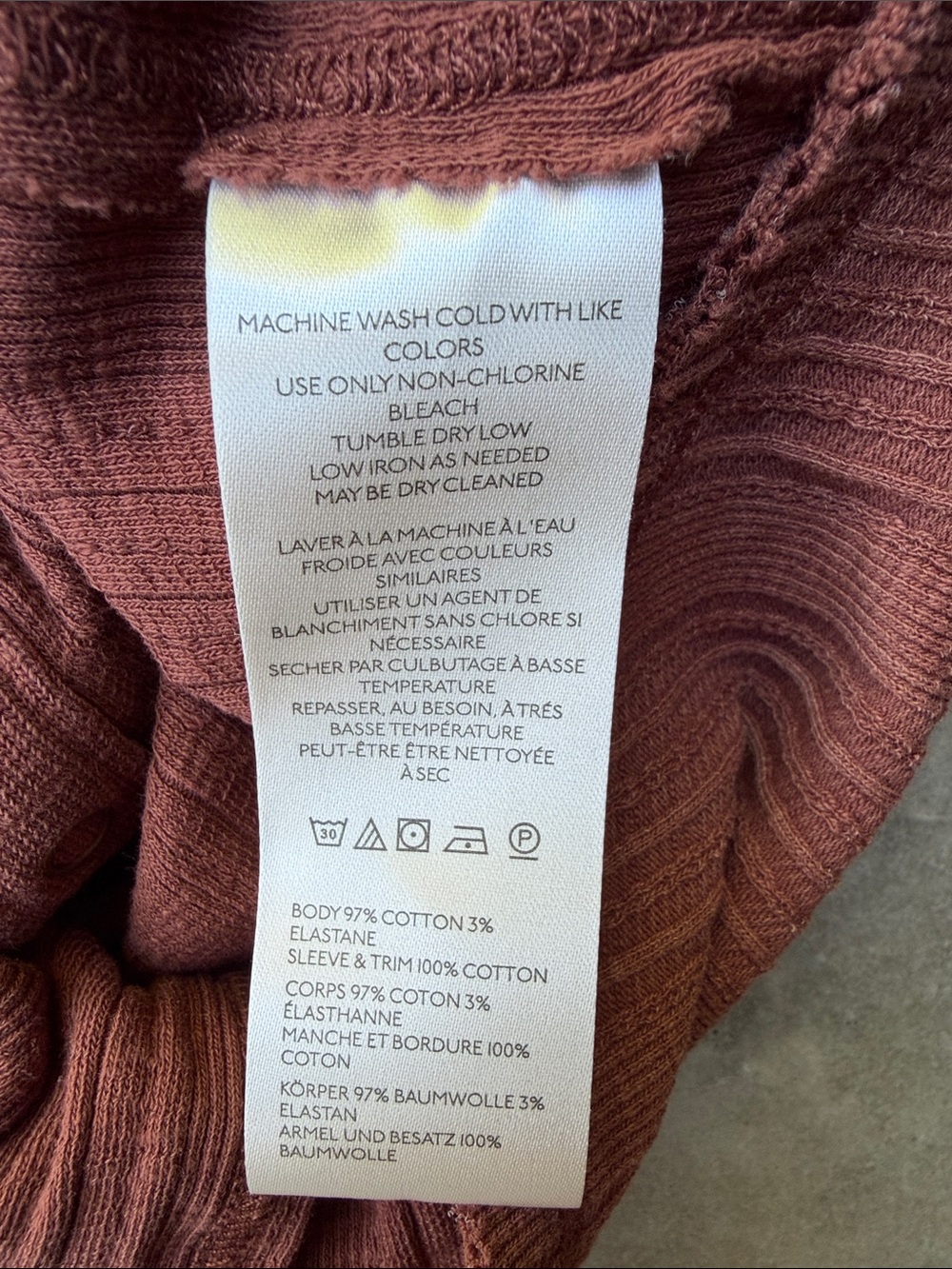We The Free Ribbed Button-Front Top in Rose/Light Rust - Picture 8 of 8